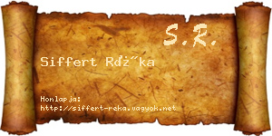 Siffert Réka névjegykártya